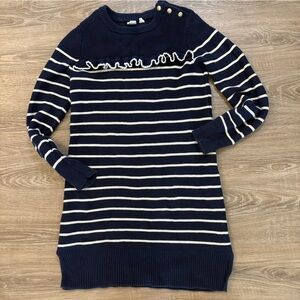 GAP Kids Navy and White Striped Dress Sz 10 Preppy Classic Sailorcore Cozy EUC​​